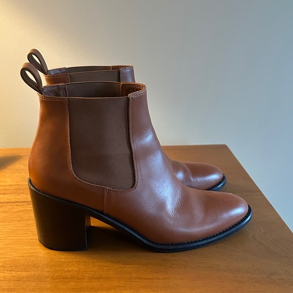 Jenni Kayne Brown Leather heeled Ankle Boots, size 9 - Picture 1 of 4